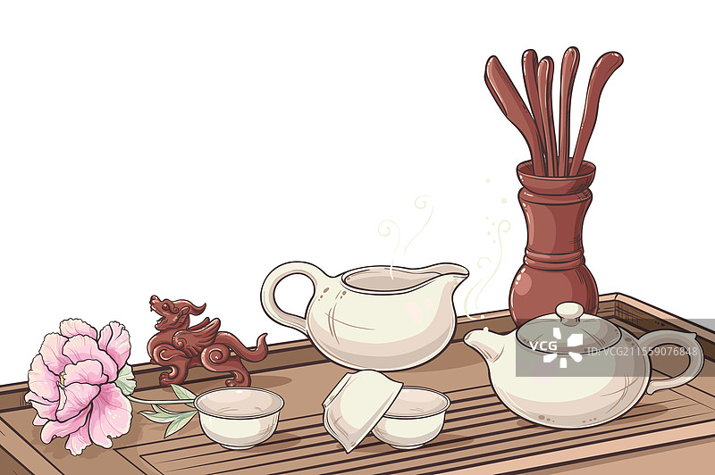 独立的彩色茶道仪式图片素材