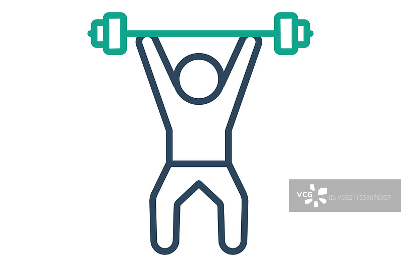 举重图标 线条风格 人物举重图片素材