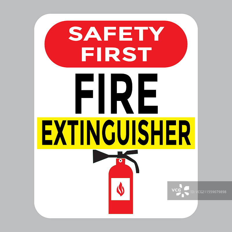 安全第一灭火器标志艺术图片素材