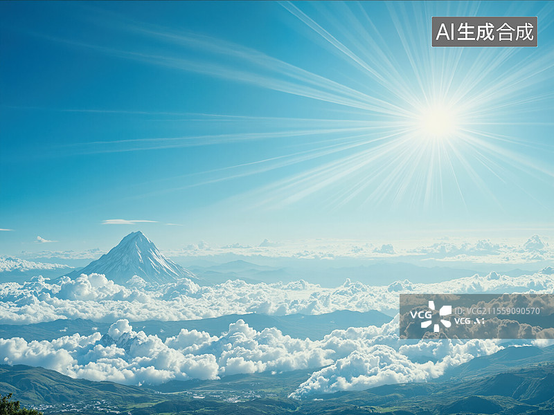 【AI数字艺术】云端之上图片素材