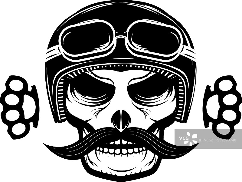 自由精神的骷髅，带着胡须骑摩托车图片素材