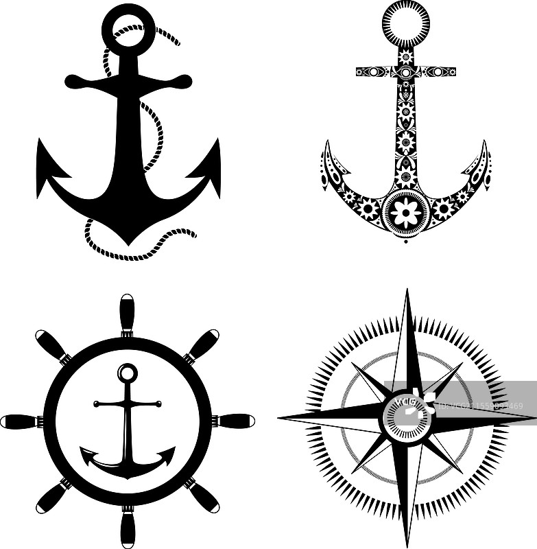 锚点标签和标志设计集图片素材