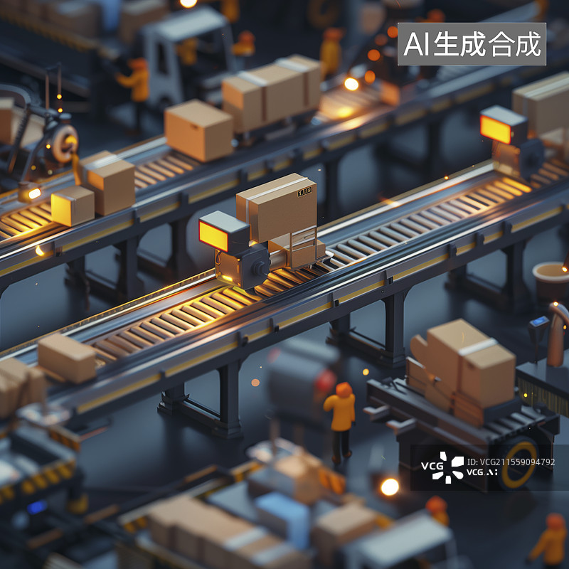 【AI数字艺术】科幻工厂等距视图图片素材