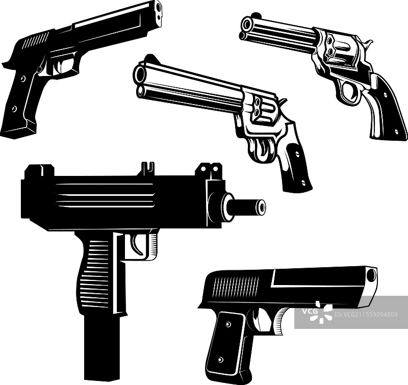 设计元素中的枪械设置图片素材