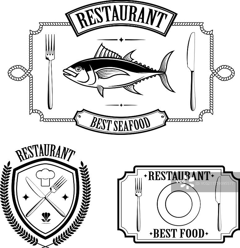 快餐店的标志集合图片素材