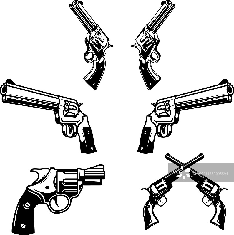一套左轮手枪图片素材