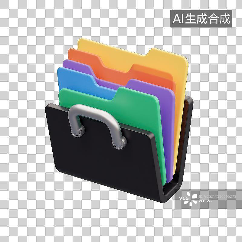 【AI数字艺术】彩色文件夹的有序管理，3D文件管理素材图片素材