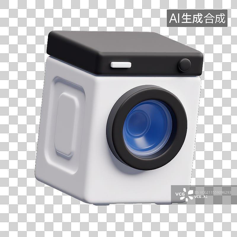 【AI数字艺术】现代家电洗衣机，3D滚筒洗衣机家用电器图片素材