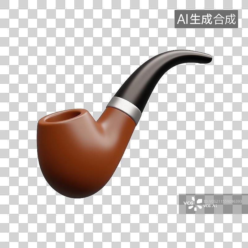 【AI数字艺术】复古烟斗的艺术，3D烟草烟斗素材图片素材
