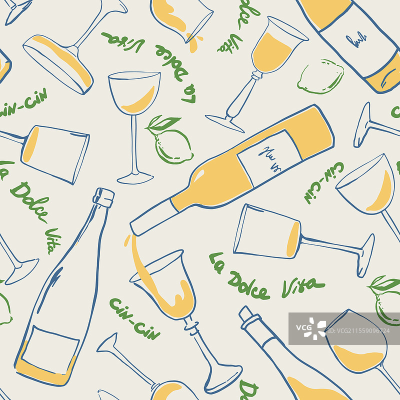 天真烂漫的瓶子图案绘画，展现了甜美的生活方式图片素材