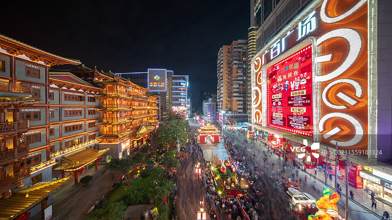广州北京路西湖新年花街图片素材