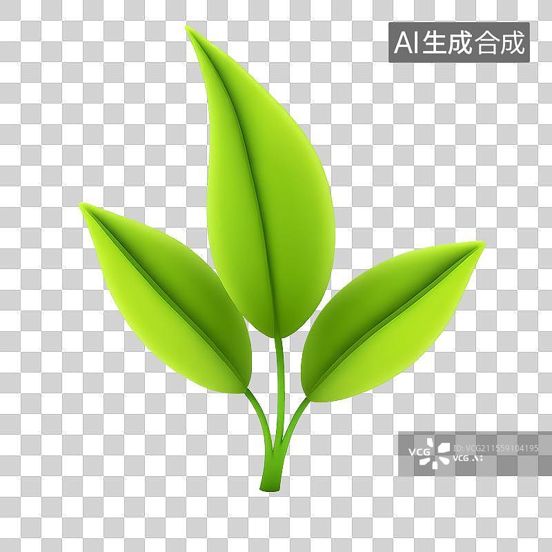 【AI数字艺术】国风手绘插画，茶叶，茶树，叶子，绿茶，春茶，茶道，茶文化免抠元素图片素材