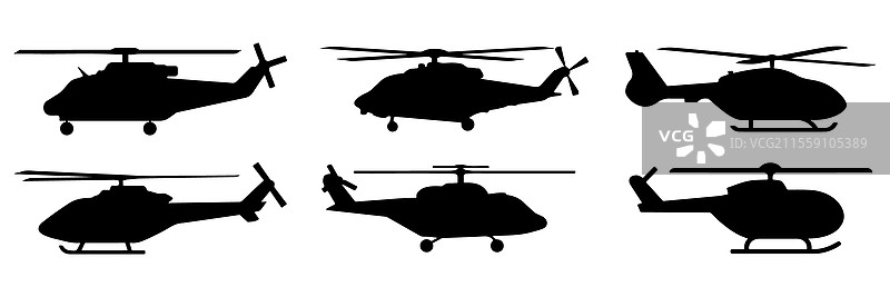 直升机轮廓飞行器直升机图片素材