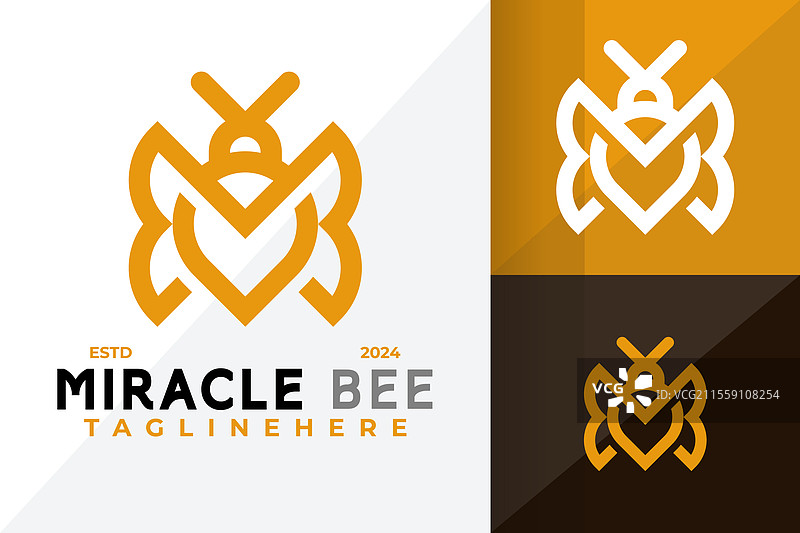 字母M蜜蜂蜂蜜标志图标设计图片素材