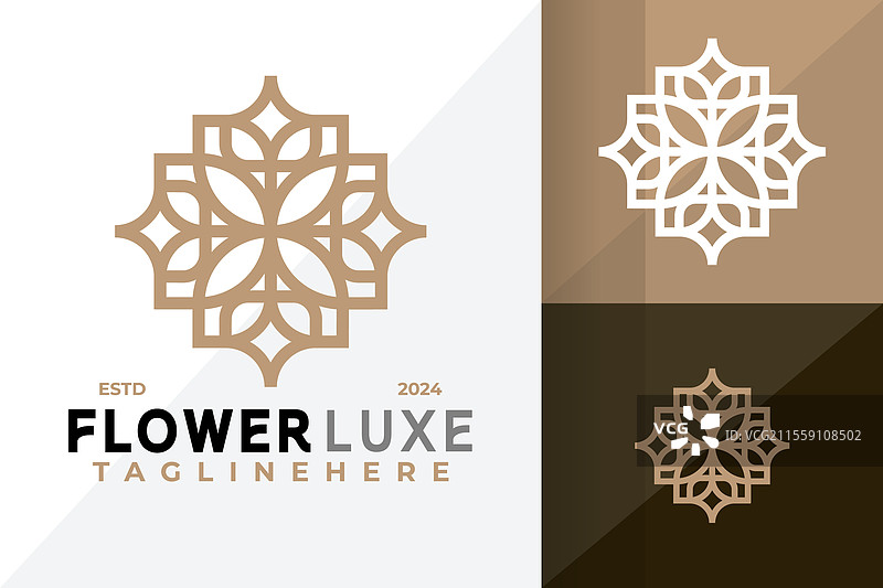 奢华花卉装饰标志图标设计图片素材