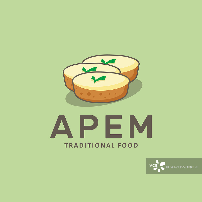 印尼传统甜点阿佩姆蛋糕标志图片素材