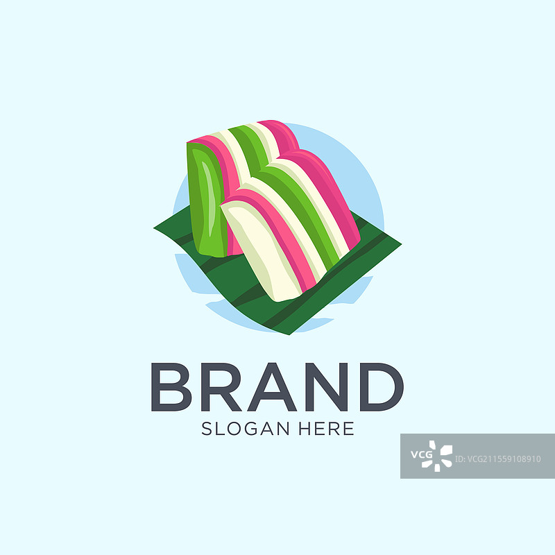 印尼传统美食“层层糕”标志设计图片素材