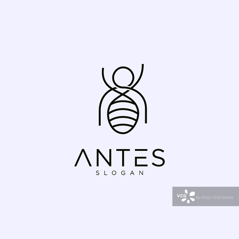 抽象蚂蚁标志线条艺术设计图片素材