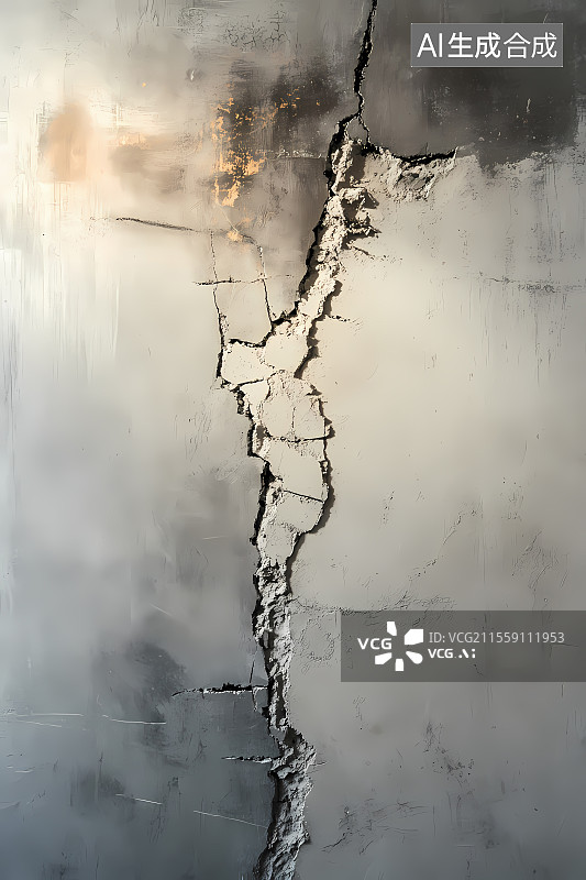 【AI数字艺术】墙面裂缝图片素材