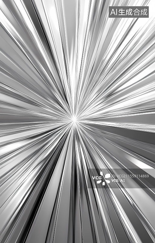 【AI数字艺术】银色放射状抽象图案图片素材