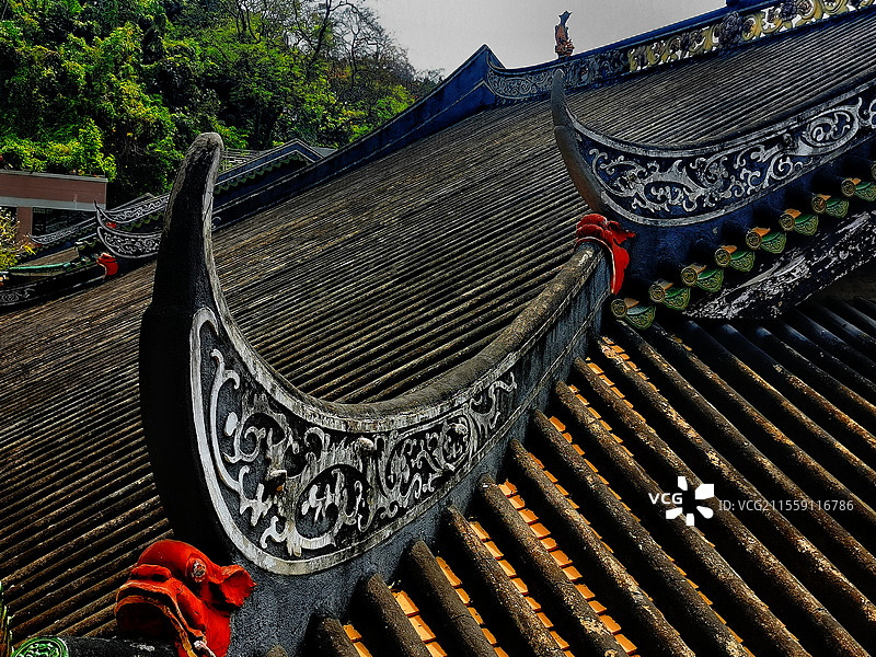 广州三元宫屋檐图片素材
