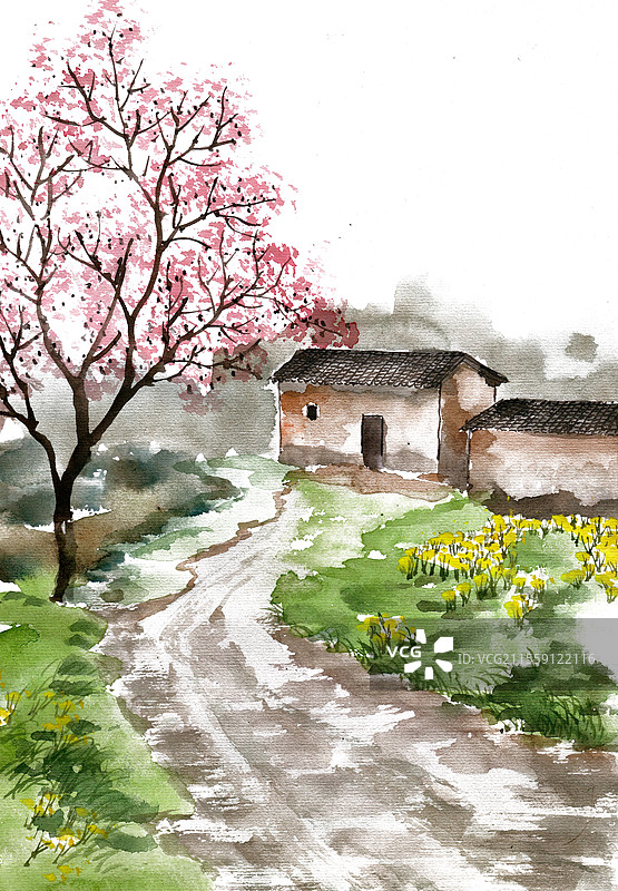 春季的乡村图片素材
