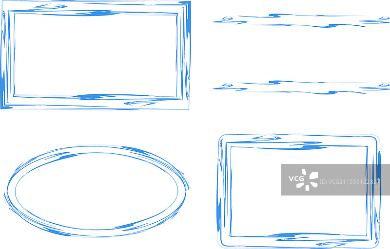 钴蓝色素描抽象框架系列图片素材