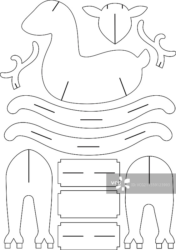 DIY 摇摆鹿可打印 3D 模板图片素材
