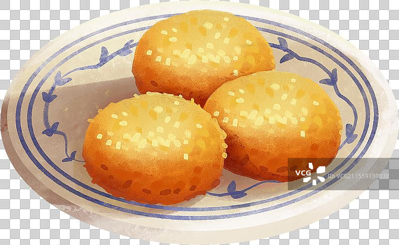 美味耳朵眼炸糕插画图片素材