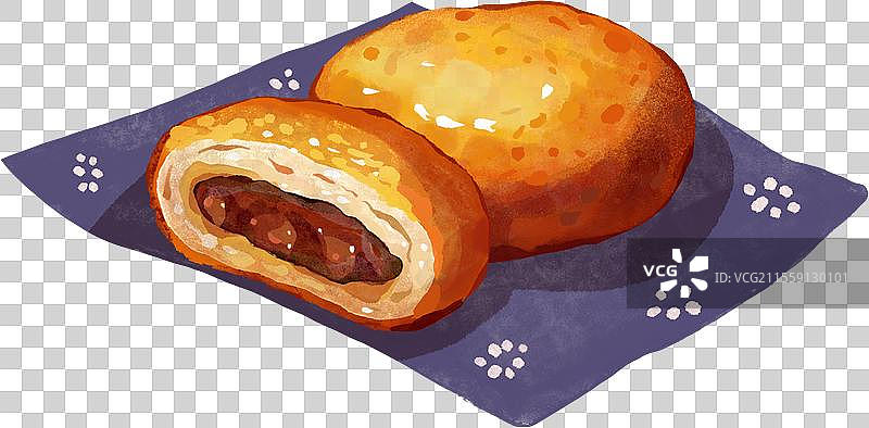 美味耳朵眼炸糕插画图片素材