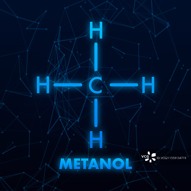 甲醇化学式结构与网络图图片素材