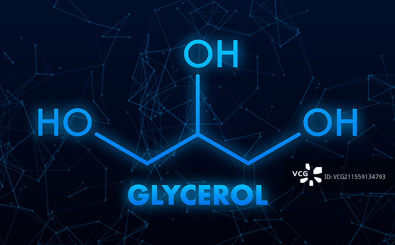 甘油分子结构与丛状效应图片素材