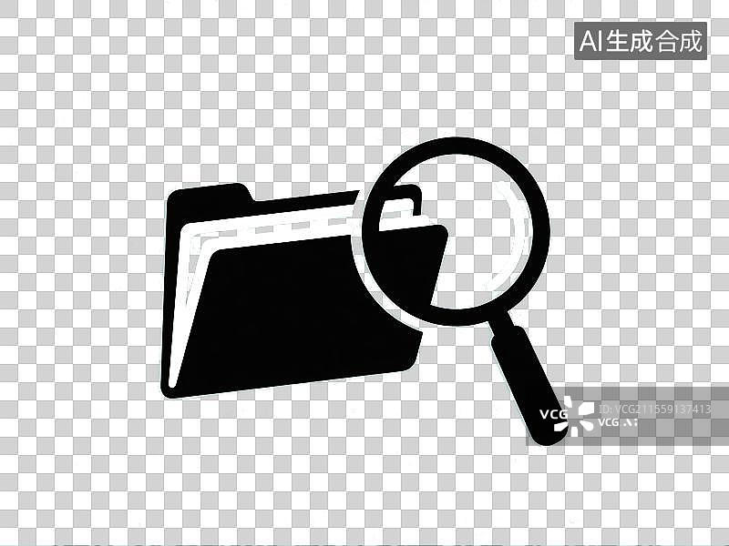 【AI数字艺术】放大镜和文件夹图标图片素材