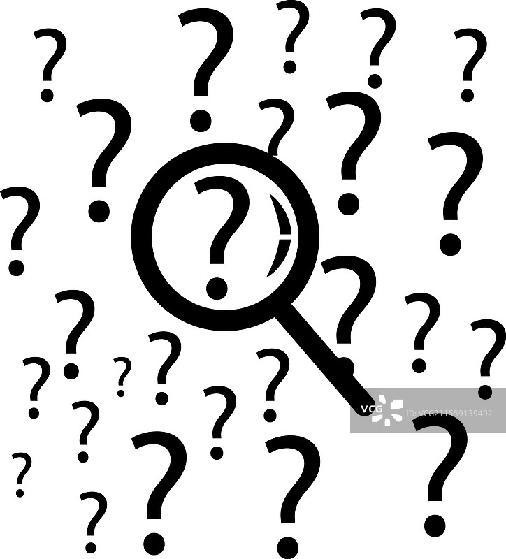 问号和放大镜图片素材