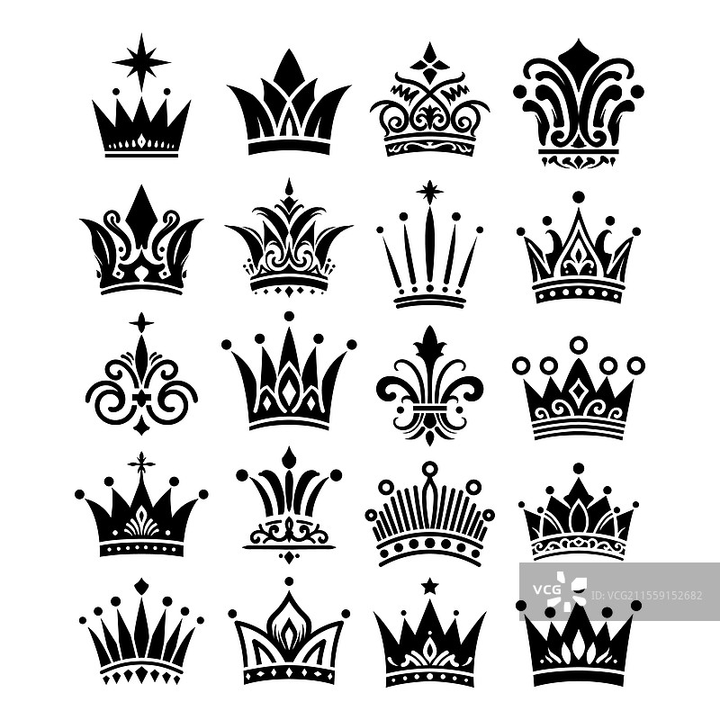 黑色的王冠元素图片素材