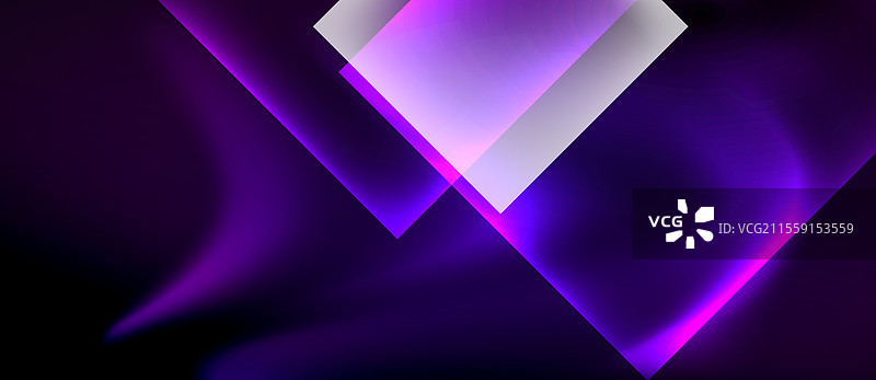 带有霓虹闪光灯的玻璃方块抽象图案图片素材