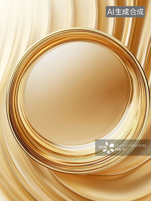 【AI数字艺术】金色抽象圆形背景图片素材