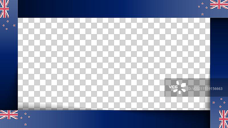 新西兰图形和标签的边缘背景图片素材