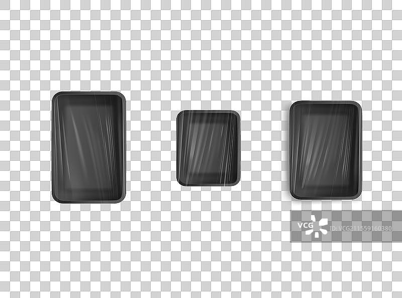 逼真的透明空塑料食品包装图片素材