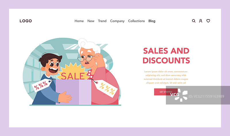 购物省钱概念平面图图片素材