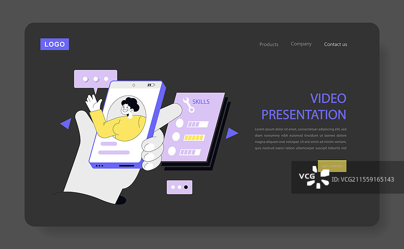 替代类型的扁平摘要图片素材