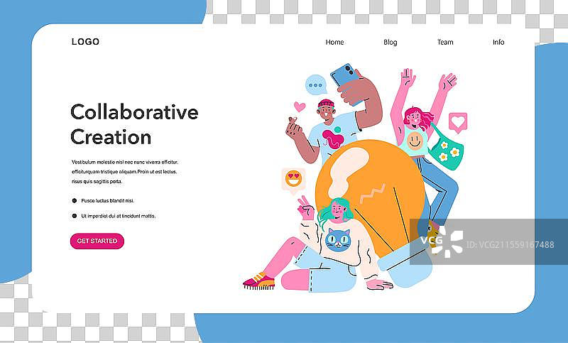 内容创作扁平化设计图片素材