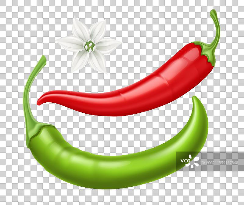 红色和绿色的辣椒图片素材