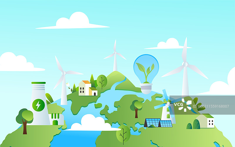 绿色电能发电图片素材