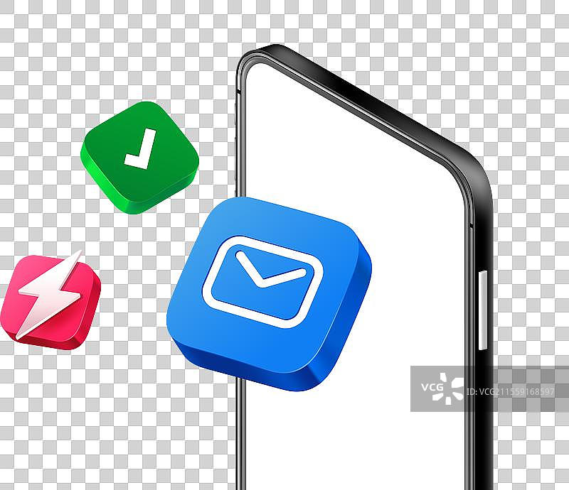 现代智能手机上的移动应用图标图片素材