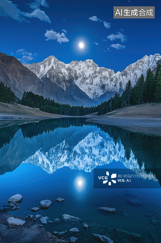 【AI数字艺术】雪山琥珀和天空图片素材