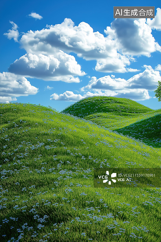 【AI数字艺术】自然风光草原图片素材