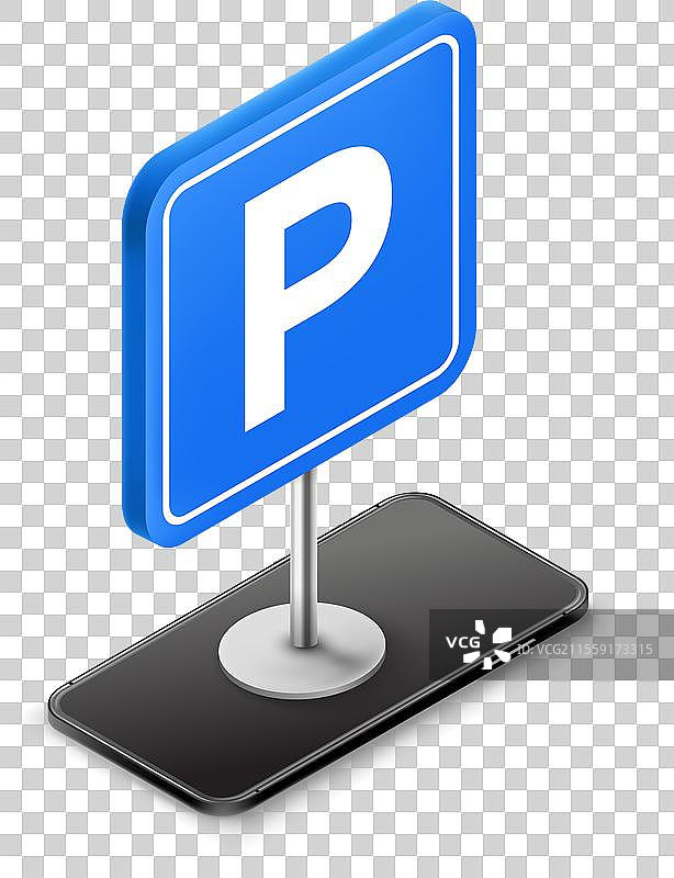 智能手机上的3D停车应用程序图片素材