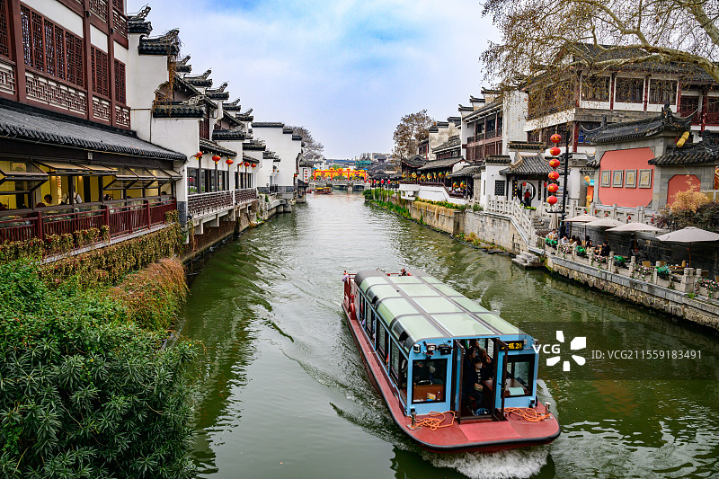 江苏省，南京市，夫子庙秦淮河风光图片素材