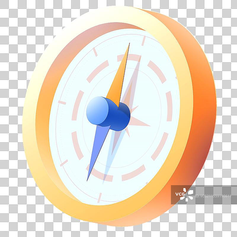 3D金色时钟元素图片素材